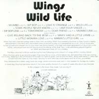 Альбом "Wild Life" - обратная сторона диска
