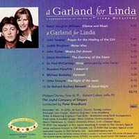 Альбом "A Garland For Linda" - обратная сторона диска