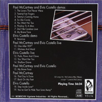 Альбом "Paul McCartney and Elvis Costello Collaboration" - обратная сторона обложки